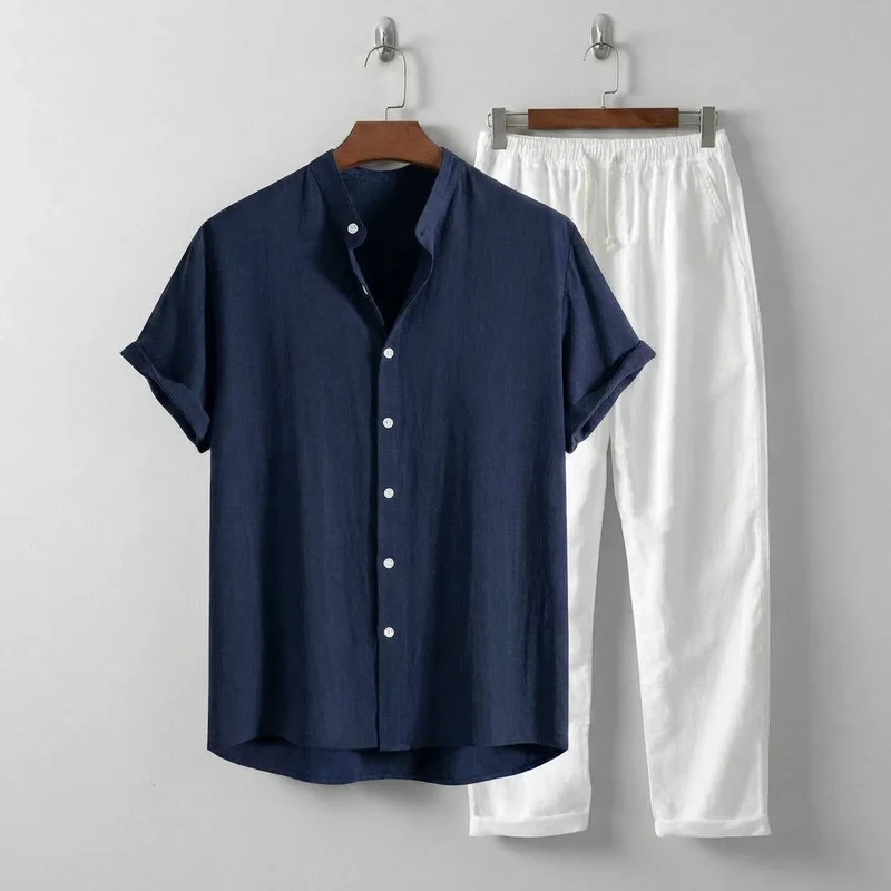 Sommer Hemd für Herren mit Kurzarm und Sommerhose