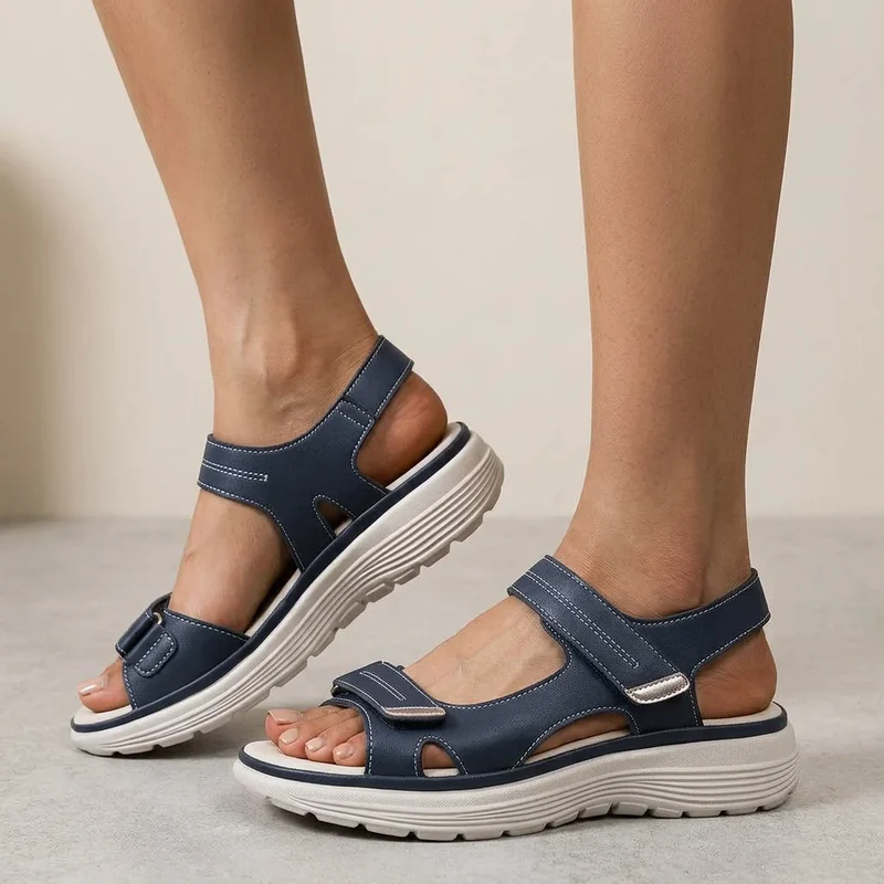 Sportliche Sandalen für Damen mit dicker Sohle und Riemchen mit Klettverschluss