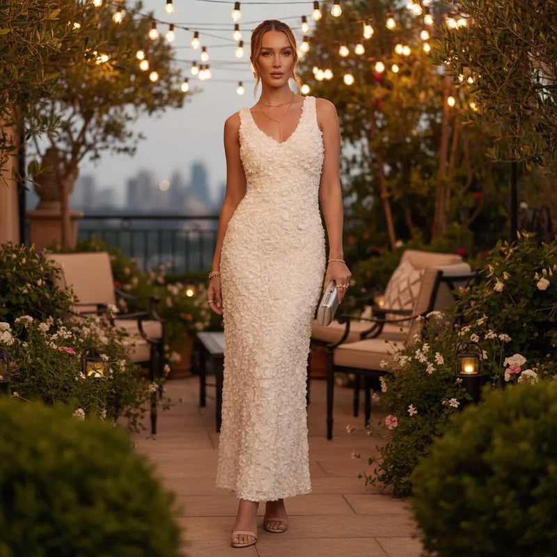 Cocktailkleid im figurbetonten Schnitt mit ärmelloser Form für festliche Anlässe
