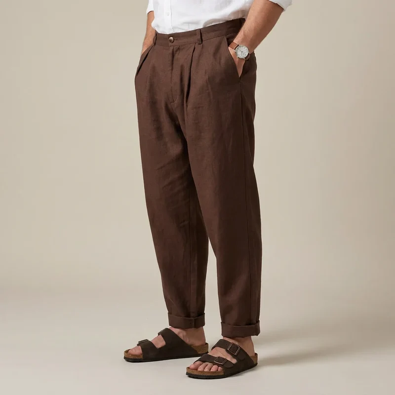 Leinenhose für Herren in Barrel Fit