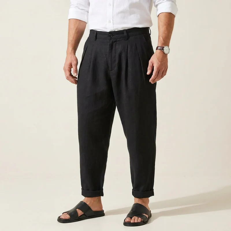 Leinenhose für Herren in Barrel Fit