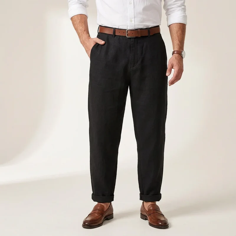 Leinenhose für Herren in Barrel Fit