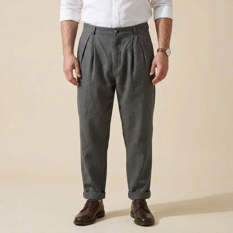 Leinenhose für Herren in Barrel Fit