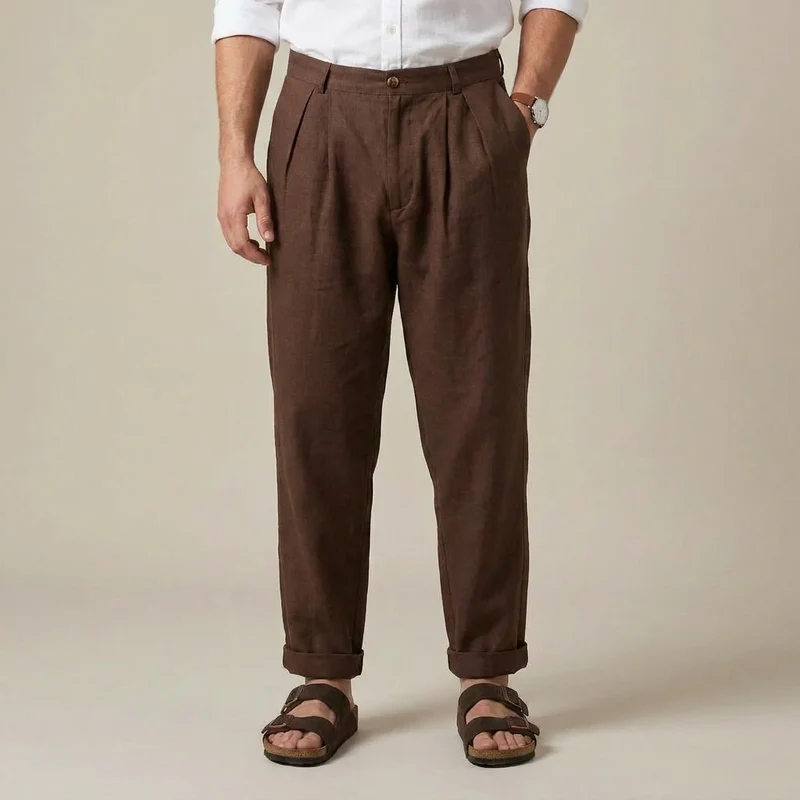 Leinenhose für Herren in Barrel Fit