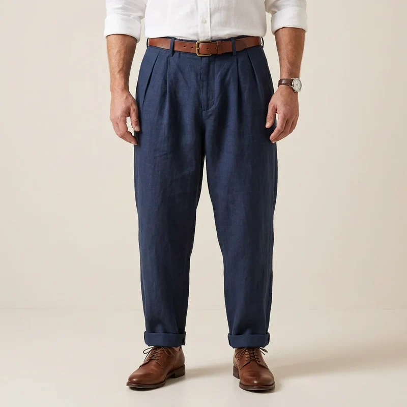 Leinenhose für Herren in Barrel Fit
