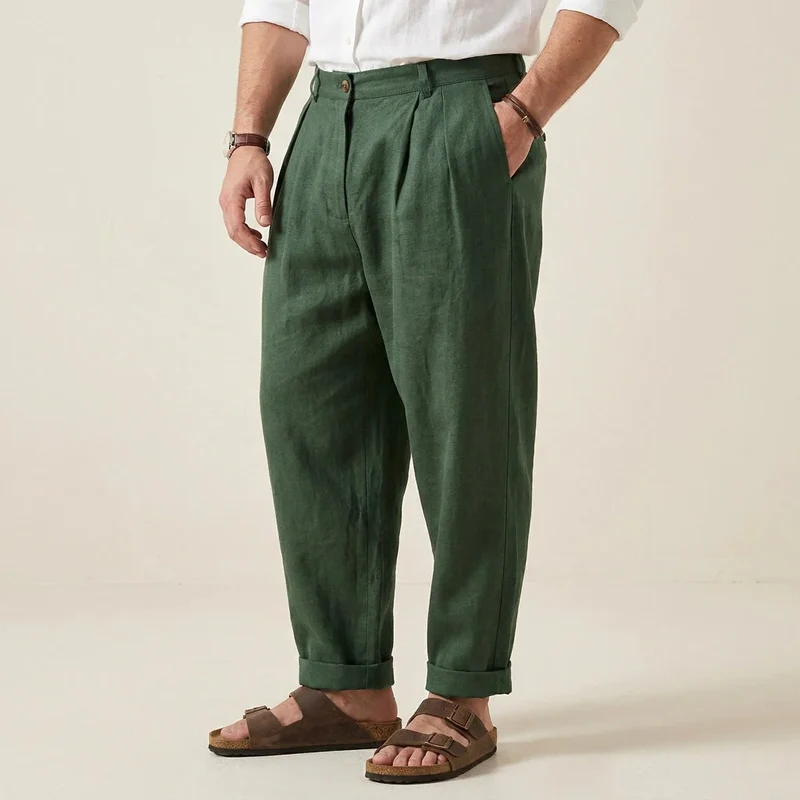 Leinenhose für Herren in Barrel Fit