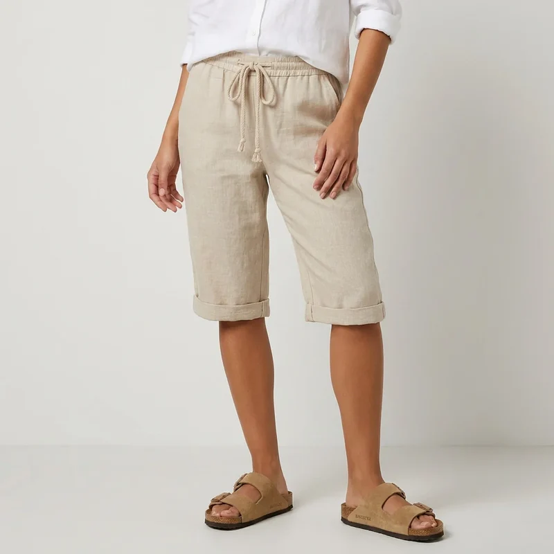 Lange Schlupf Bermuda für Damen in weiter Passform mit Taschen