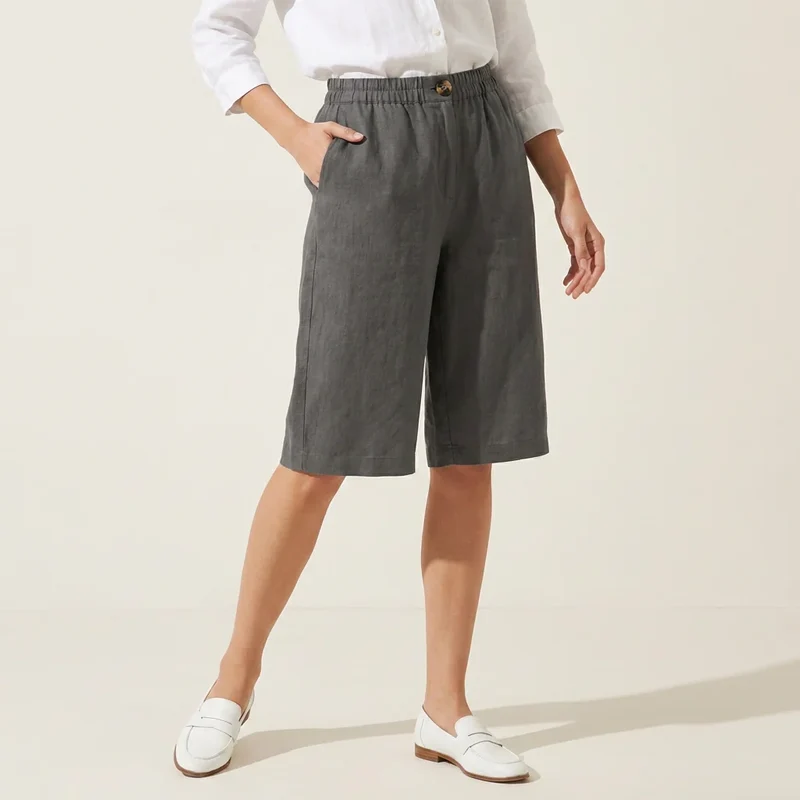 Bermuda für Damen in knielanger Form im weiten Schnitt