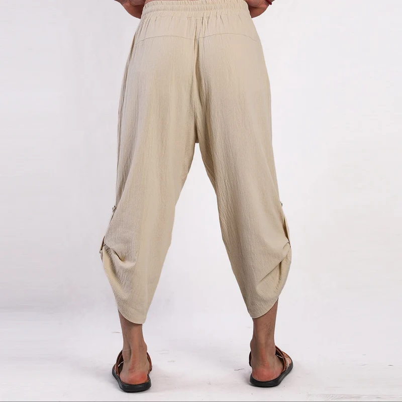 Schlupf-Sommerhose für Herren mit weitem Bein und Kordelzug