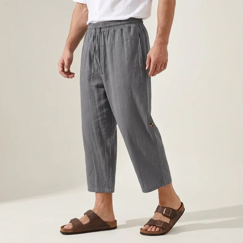 Schlupf-Sommerhose für Herren mit weitem Bein und Kordelzug