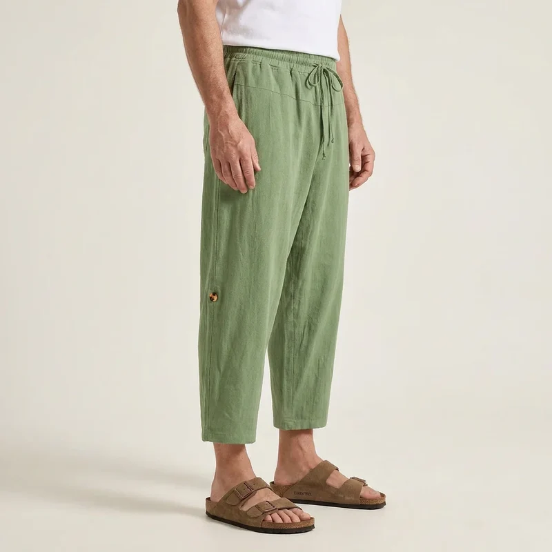 Schlupf-Sommerhose für Herren mit weitem Bein und Kordelzug