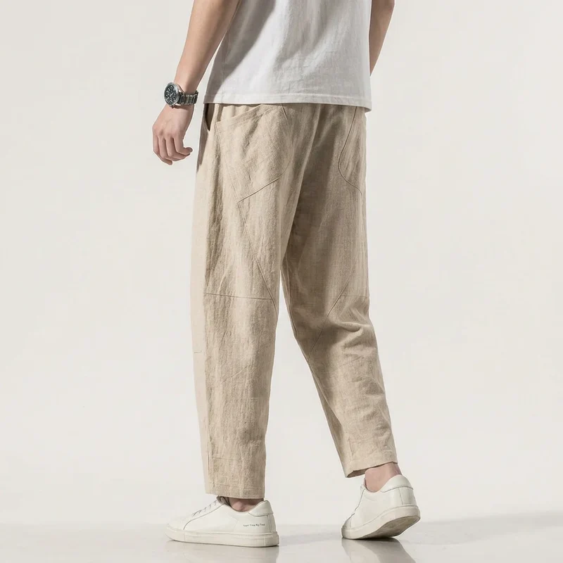 Leinenhose für Herren in Barrel Fit mit Kordelzug