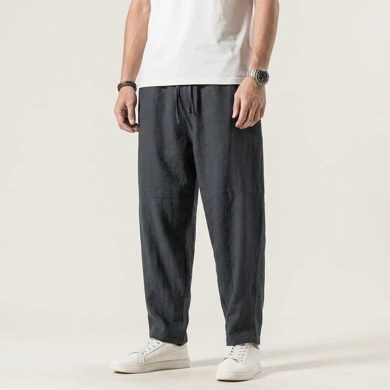 Leinenhose für Herren in Barrel Fit mit Kordelzug
