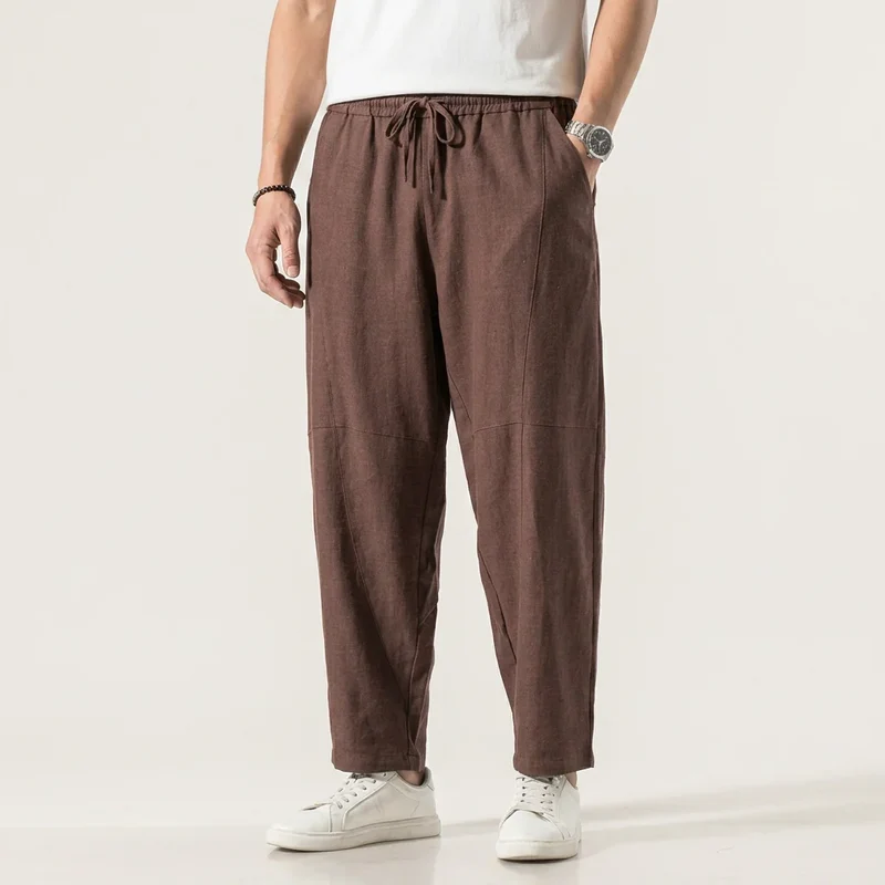Leinenhose für Herren in Barrel Fit mit Kordelzug