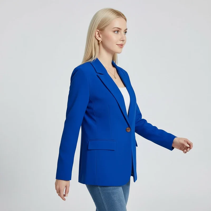Moderner Blazer für Damen mit Ein-Knopf-Verschluss im geraden Schnitt