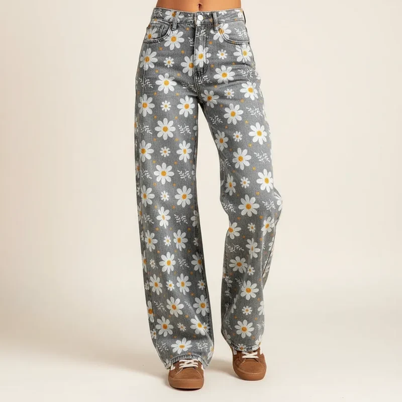 Flared Jeans für Damen mit hoher Taille im Casual-Stil