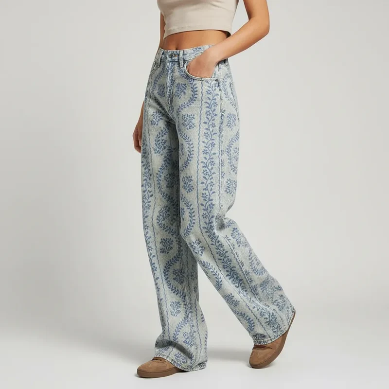 Flared Jeans für Damen mit hoher Taille im Casual-Stil