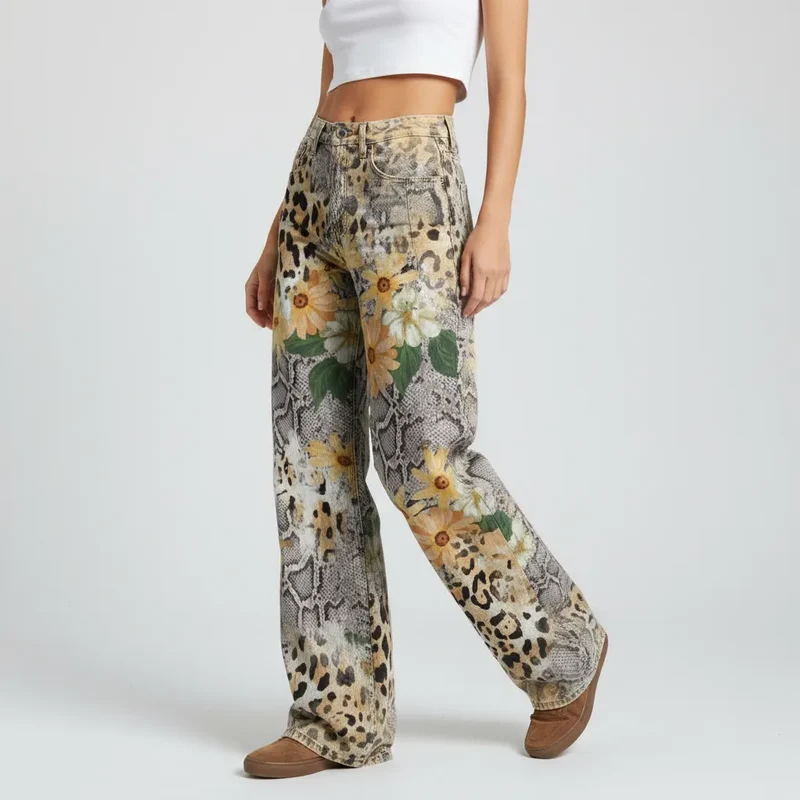 Flared Jeans für Damen mit hoher Taille im Casual-Stil