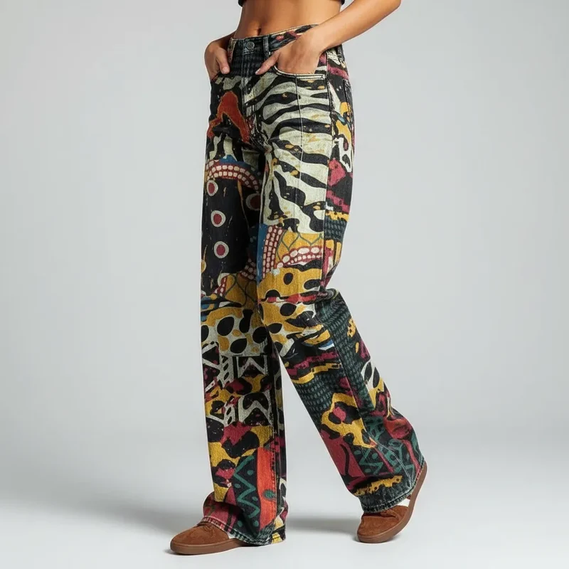 Flared Jeans für Damen mit hoher Taille im Casual-Stil
