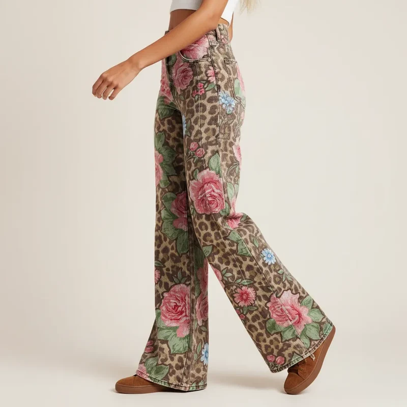 Flared Jeans für Damen mit hoher Taille im Casual-Stil