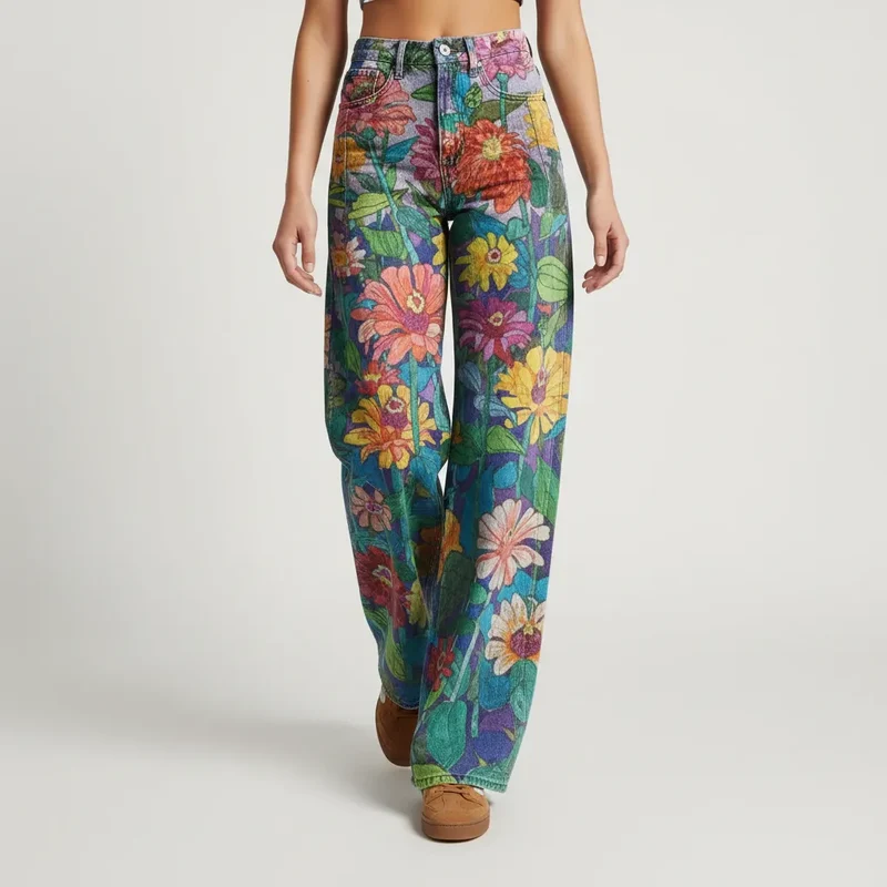 Flared Jeans für Damen mit hoher Taille im Casual-Stil