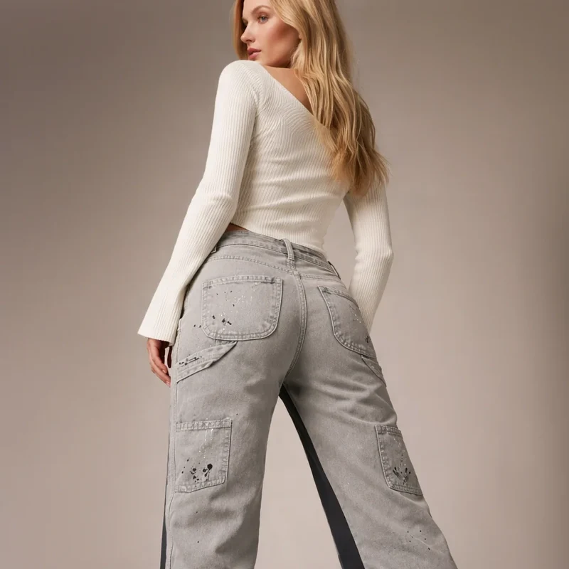 Schlaghose für Damen aus Denim im Carpetener-Stil