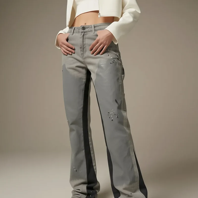 Schlaghose für Damen aus Denim im Carpetener-Stil
