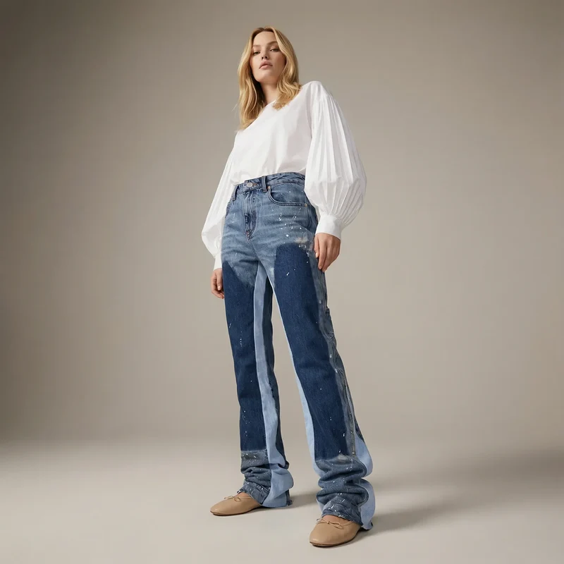 Schlaghose für Damen aus Denim im Carpetener-Stil
