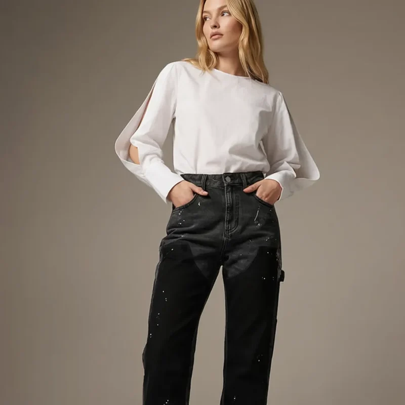 Schlaghose für Damen aus Denim im Carpetener-Stil