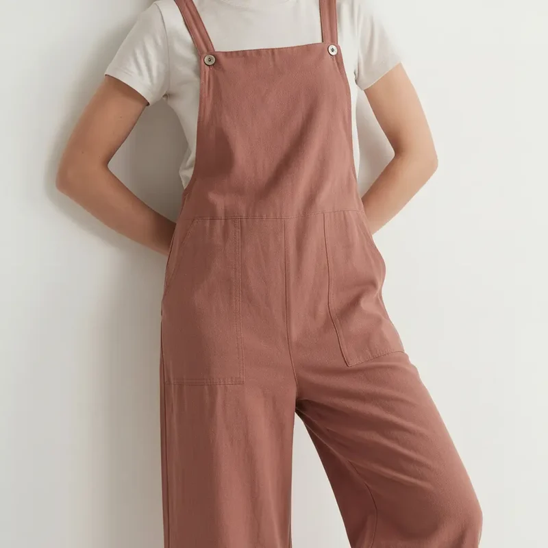Leichte Latzhose für Damen in weitem Loose Fit