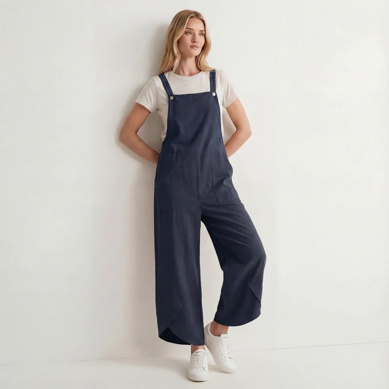 Leichte Latzhose für Damen in weitem Loose Fit