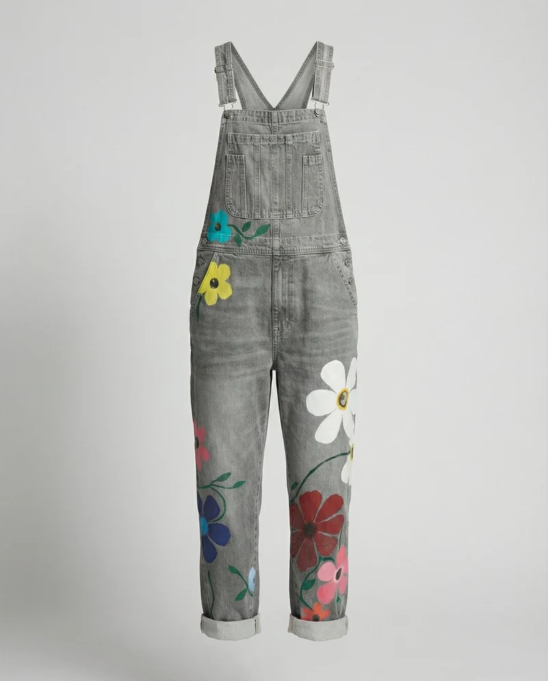 Denim-Latzhose für Damen in lockerer Passform