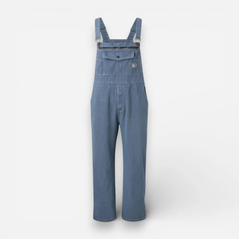 Herren Denim Latzhose mit geradem Bein und verstellbaren Trägern