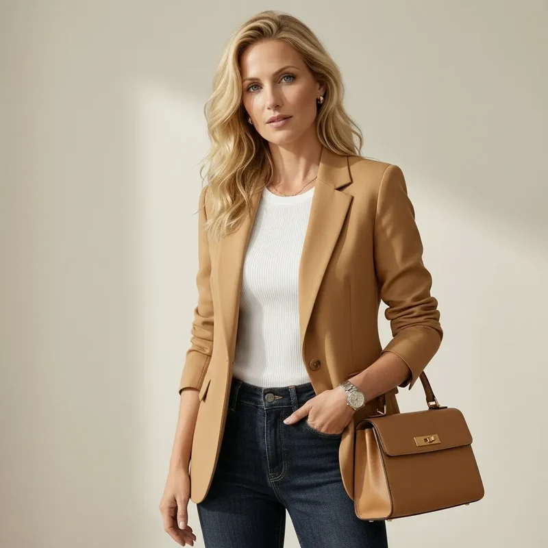 Blazer für Damen mit klassischem Revers und gerader Passform