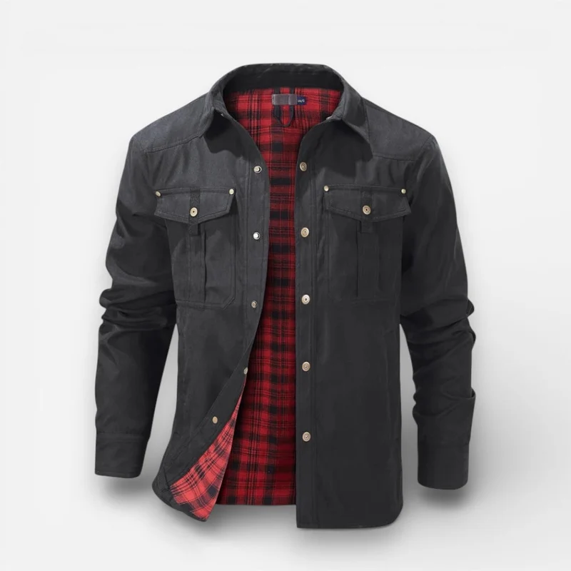 Hemdjacke für Herren mit Druckknöpfen im Workwear-Stil