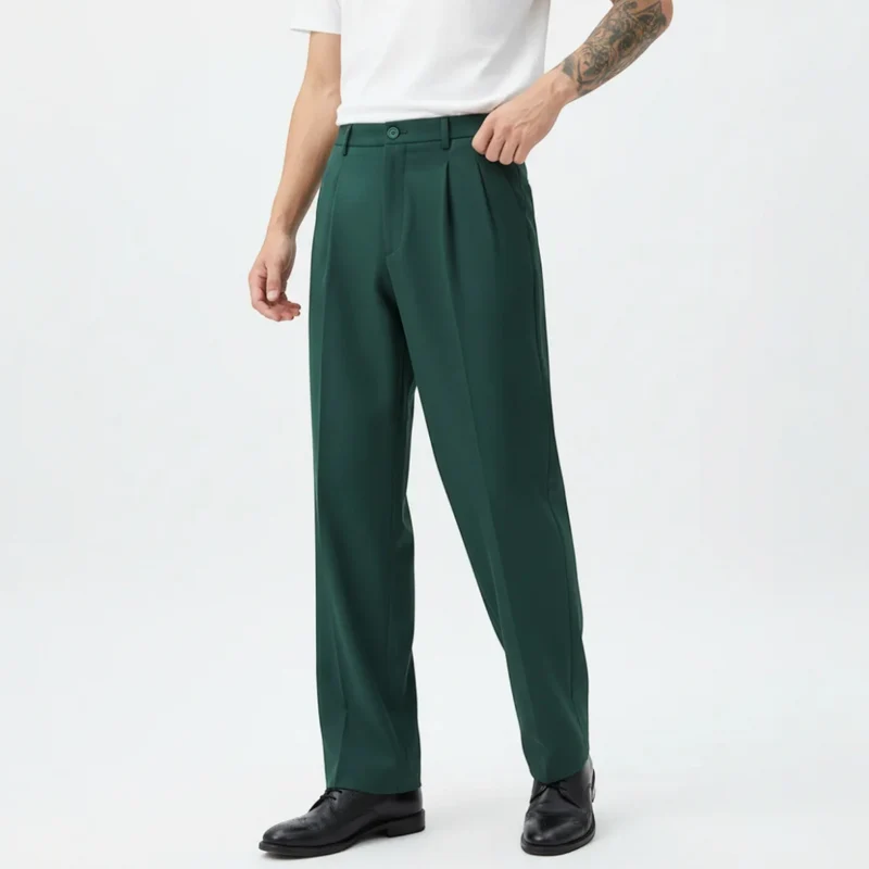 Wide-Leg Hose für Herren mit Bundfalten