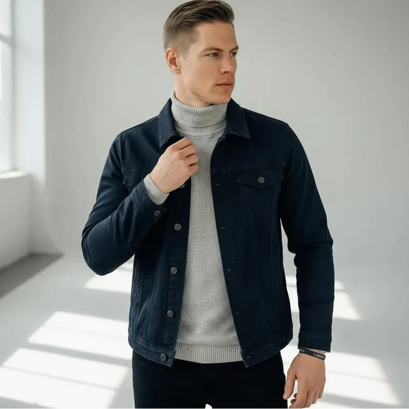 Hemdjacke für Herren mit Brusttaschen im Slim-Fit Schnitt