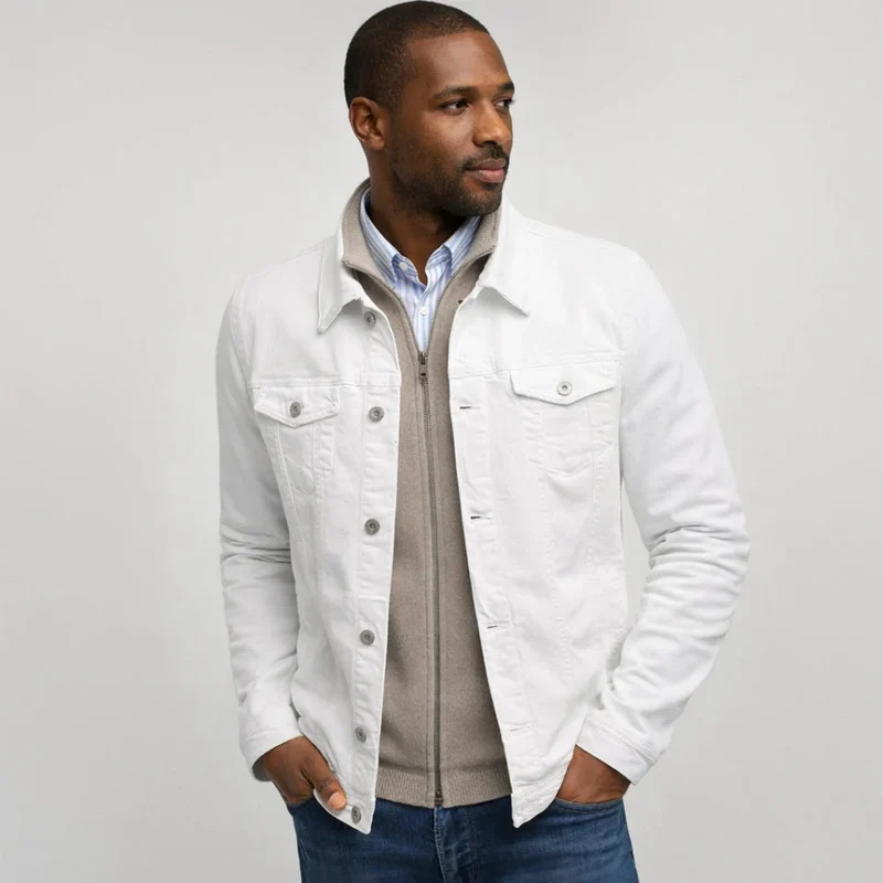 Hemdjacke für Herren mit Brusttaschen im Slim-Fit Schnitt
