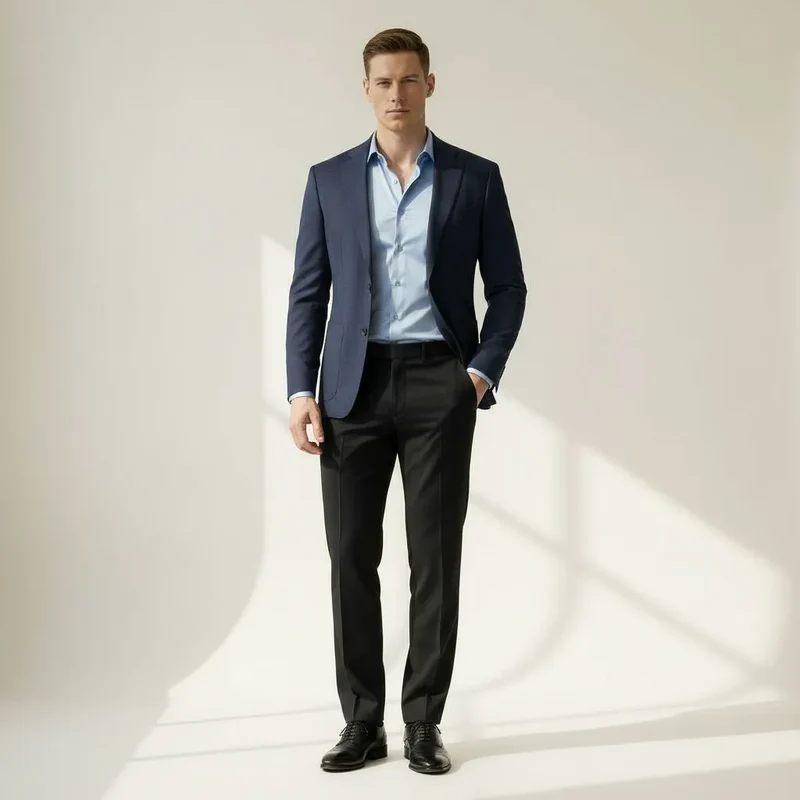 Bügelfreies Slim-Fit langarm Hemd für Herren mit Kragen in einfarbigem Design