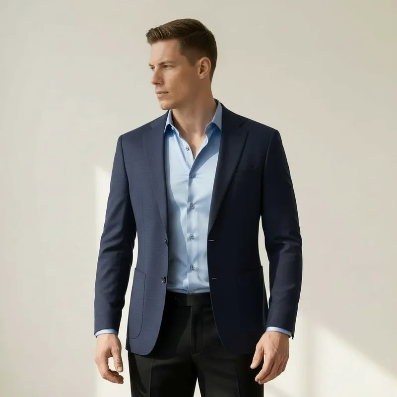 Bügelfreies Slim-Fit langarm Hemd für Herren mit Kragen in einfarbigem Design