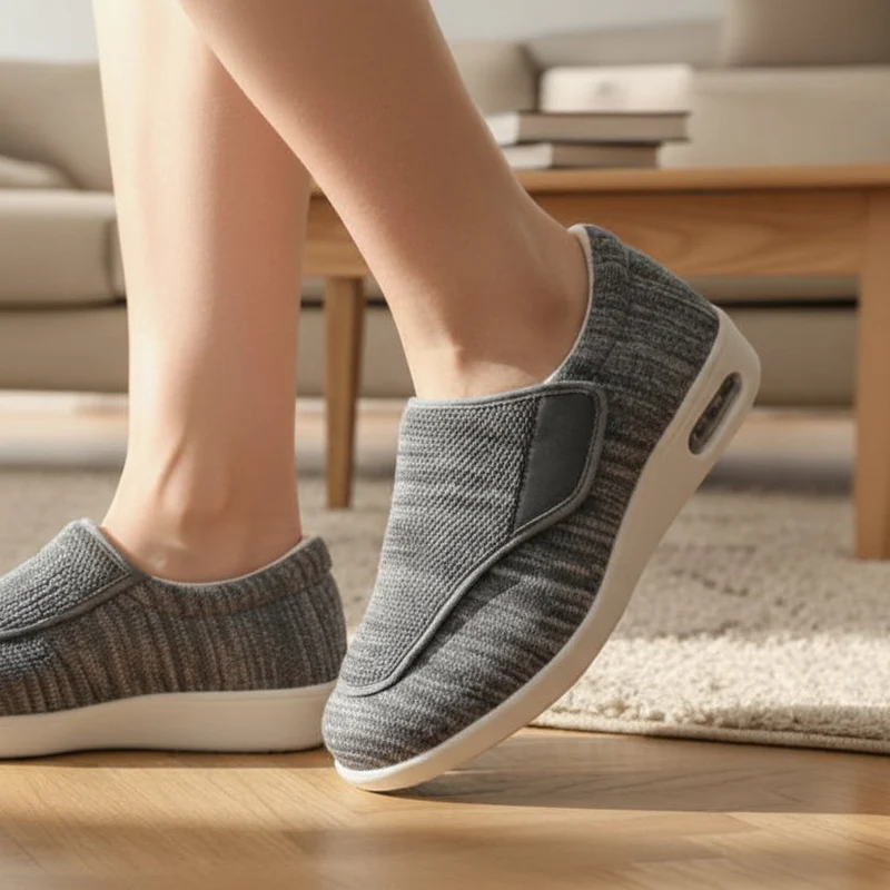 Komfort-Slipper mit gepolsterter Sohle und leichtem Einstieg in bequemer Weite