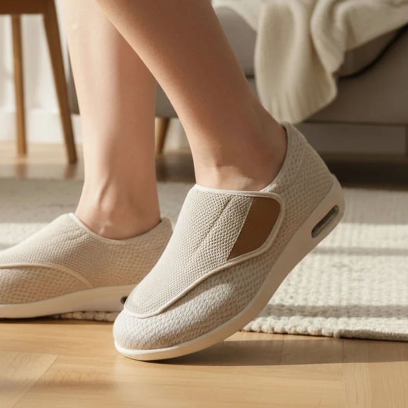 Komfort-Slipper mit gepolsterter Sohle und leichtem Einstieg in bequemer Weite