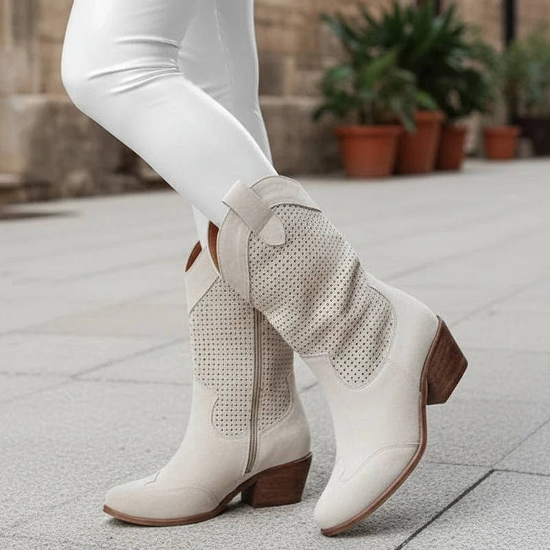 Cowboy-Stiefel mit Reißverschluss für Damen