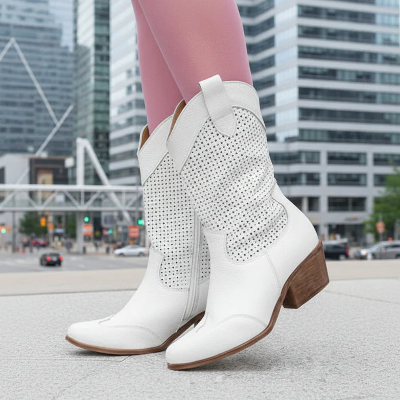 Cowboy-Stiefel mit Reißverschluss für Damen