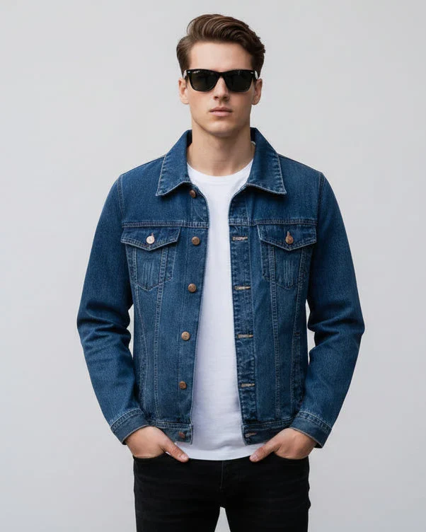 Klassische Herrenjacke mit Brusttaschen und Kragen