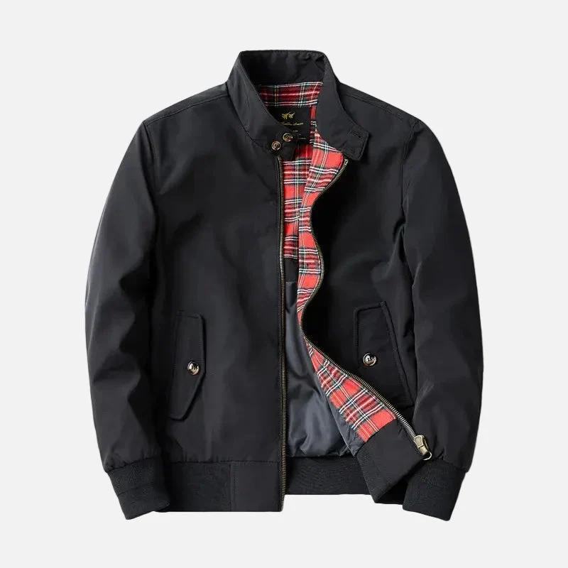 Blouson Jacke für Herren mit Stehkragen und kariertem Innenfutter