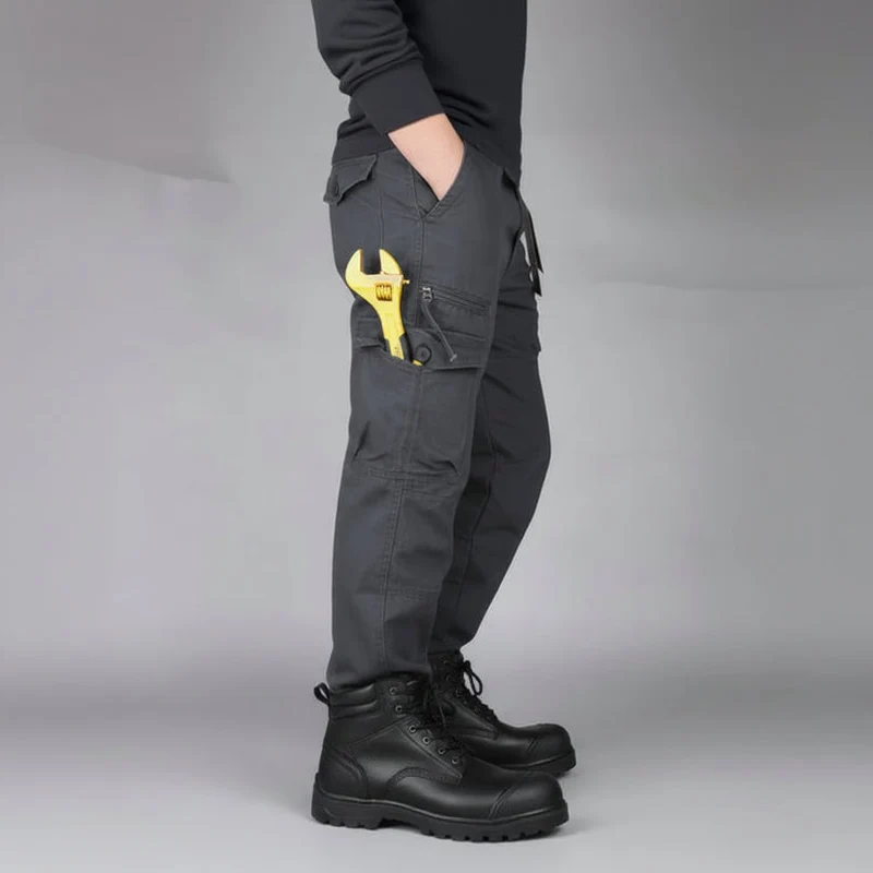 Hose für Herren mit vielen Taschen und Gummizug im geraden Schnitt