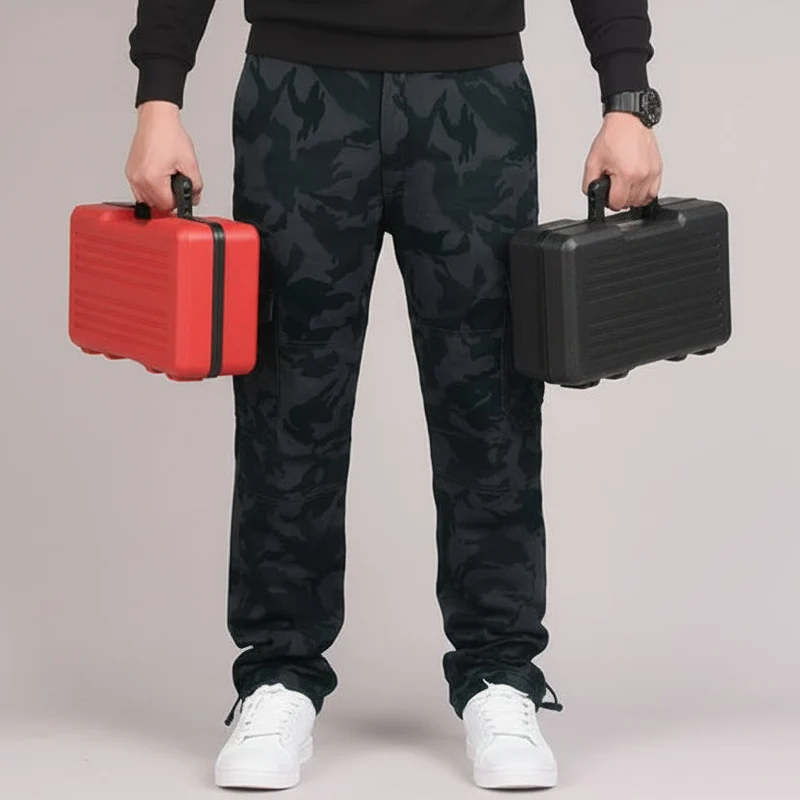 Hose für Herren mit vielen Taschen und Gummizug im geraden Schnitt