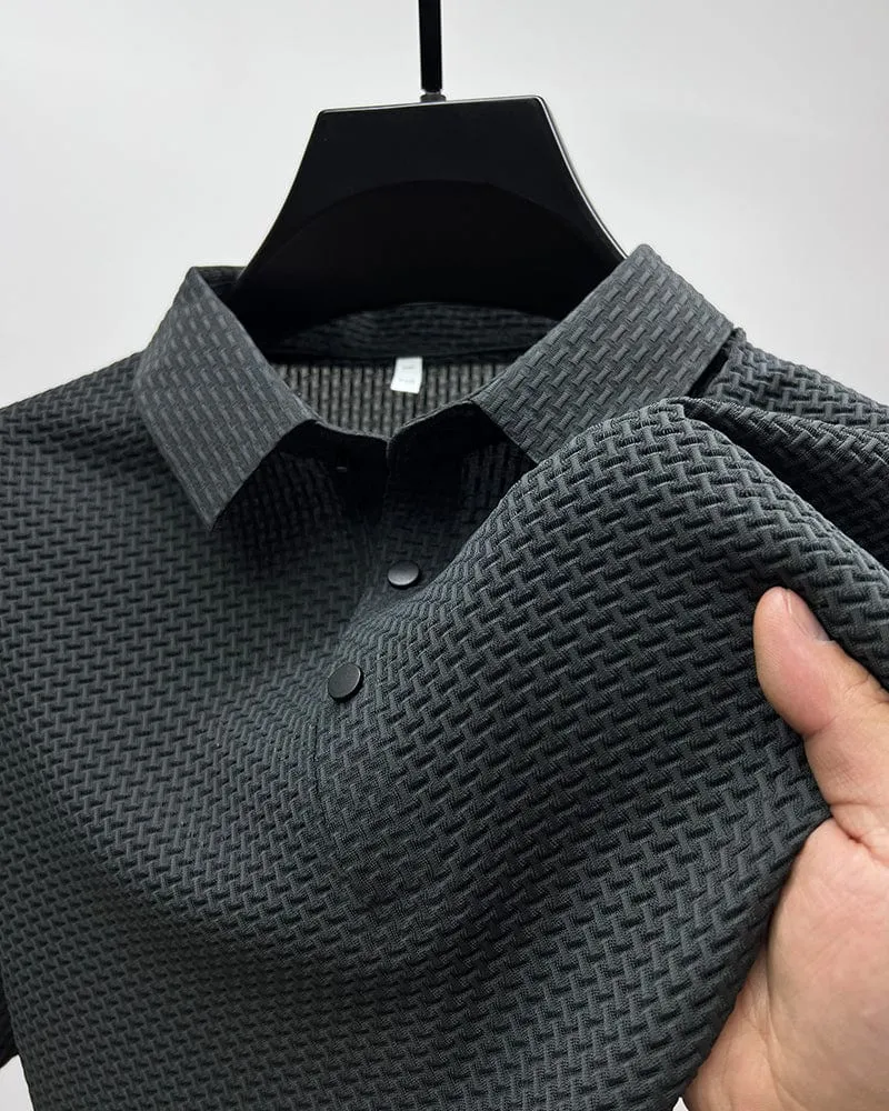 T-Shirt für Herren mit halber Knopfleiste und Polokragen