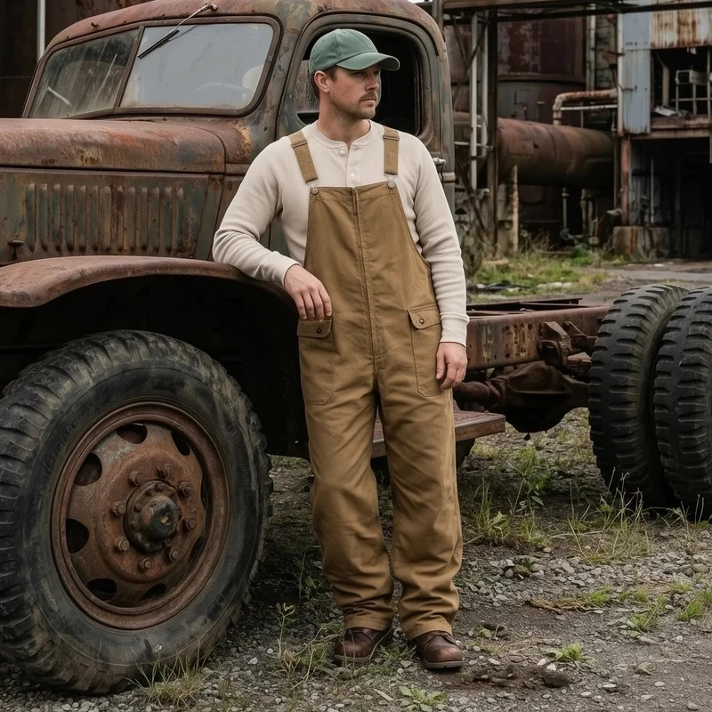 Robuste Herren-Latzhose im Workwear-Stil mit funktionalen Taschen